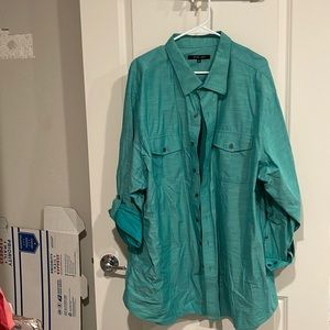Beautiful Mens Synrgy green dress shirt size 3XL